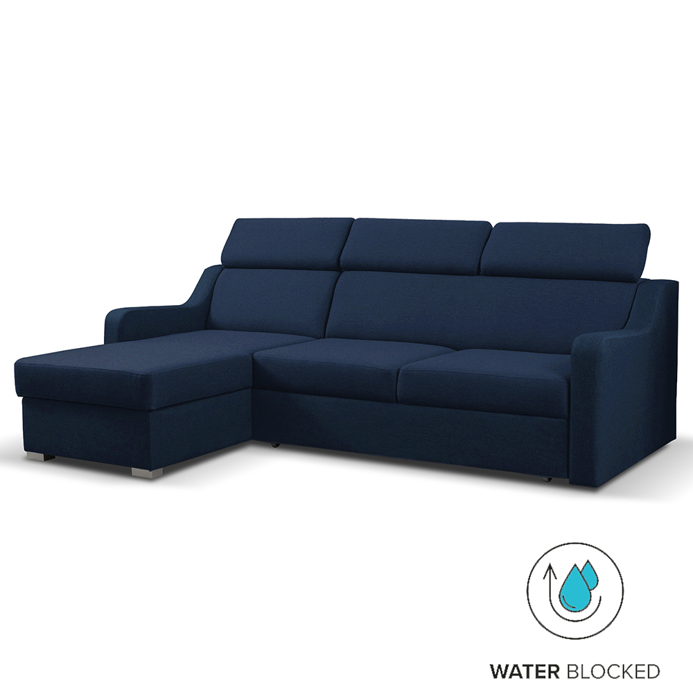 Sedací souprava MIKELI | 228x158 cm | UNI | rozkládací + úložný prostor | AKCE | tmavě modrá 22