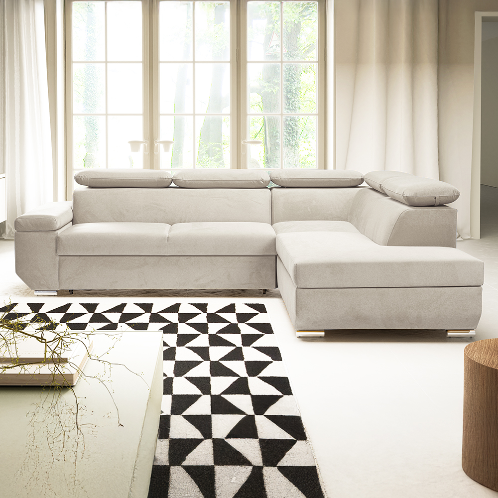 Sedací souprava LARS I | 264x215 cm | rozkládací + úložný prostor | AKCE | světle béžová 04