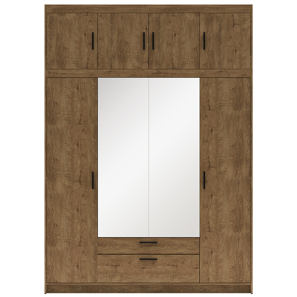 Šatní skříň ELENA + nástavce | sestava 475,5 cm | dub lefkas