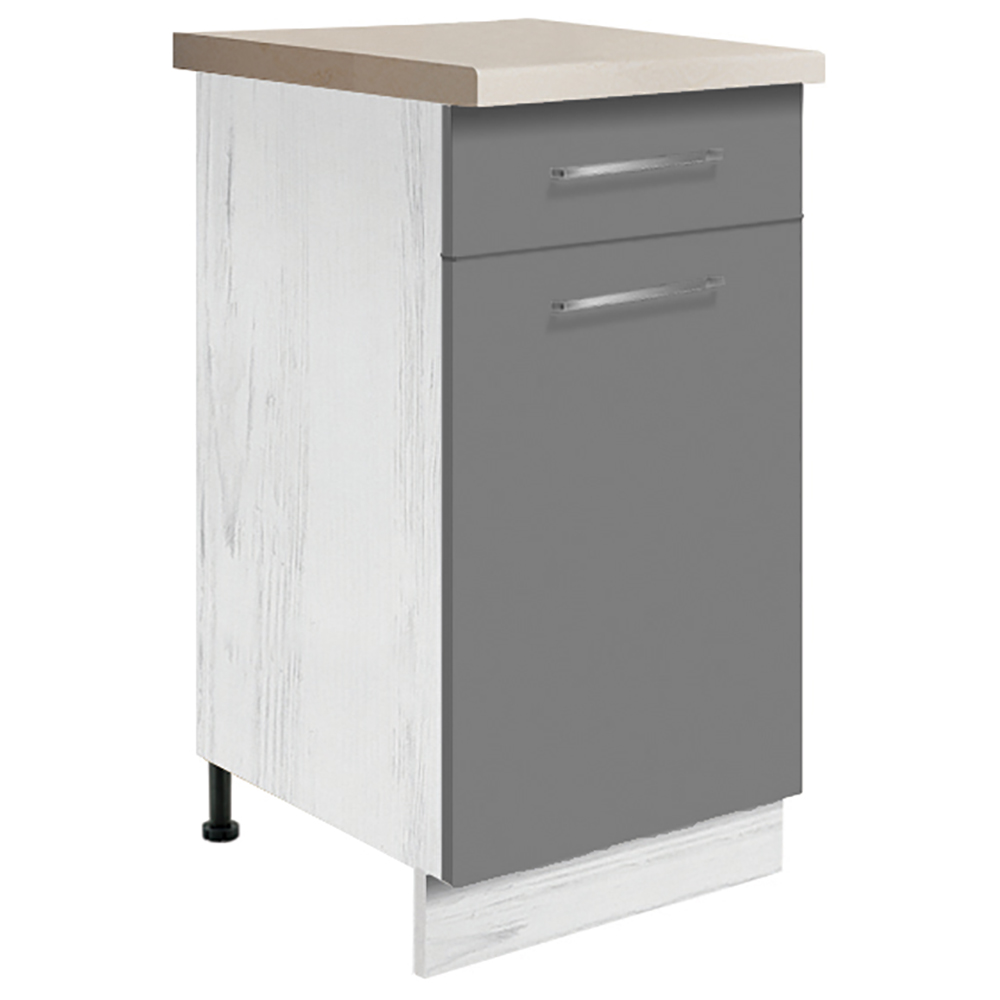 CREATIVA se | dolní skříňka CRE-2D se zásuvkou a policí | 40 cm | VÝBĚR KORPUSU a KOVÁNÍ | šedá lesk