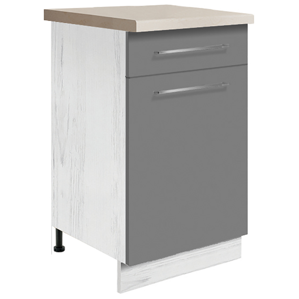 CREATIVA se | dolní skříňka CRE-3D se zásuvkou a policí | 45 cm | VÝBĚR KORPUSU a KOVÁNÍ | šedá lesk