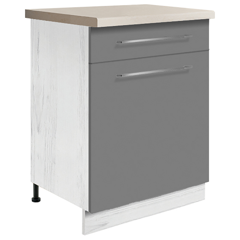 CREATIVA se | dolní skříňka CRE-5D se zásuvkou a policí | 60 cm | VÝBĚR KORPUSU a KOVÁNÍ | šedá lesk