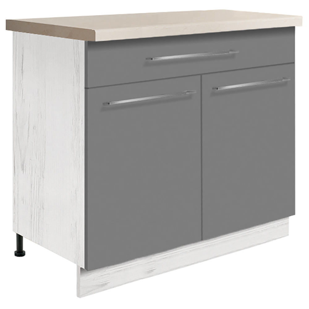 CREATIVA se | dolní skříňka CRE-7D se zásuvkou a policí | 90 cm | VÝBĚR KORPUSU a KOVÁNÍ | šedá lesk