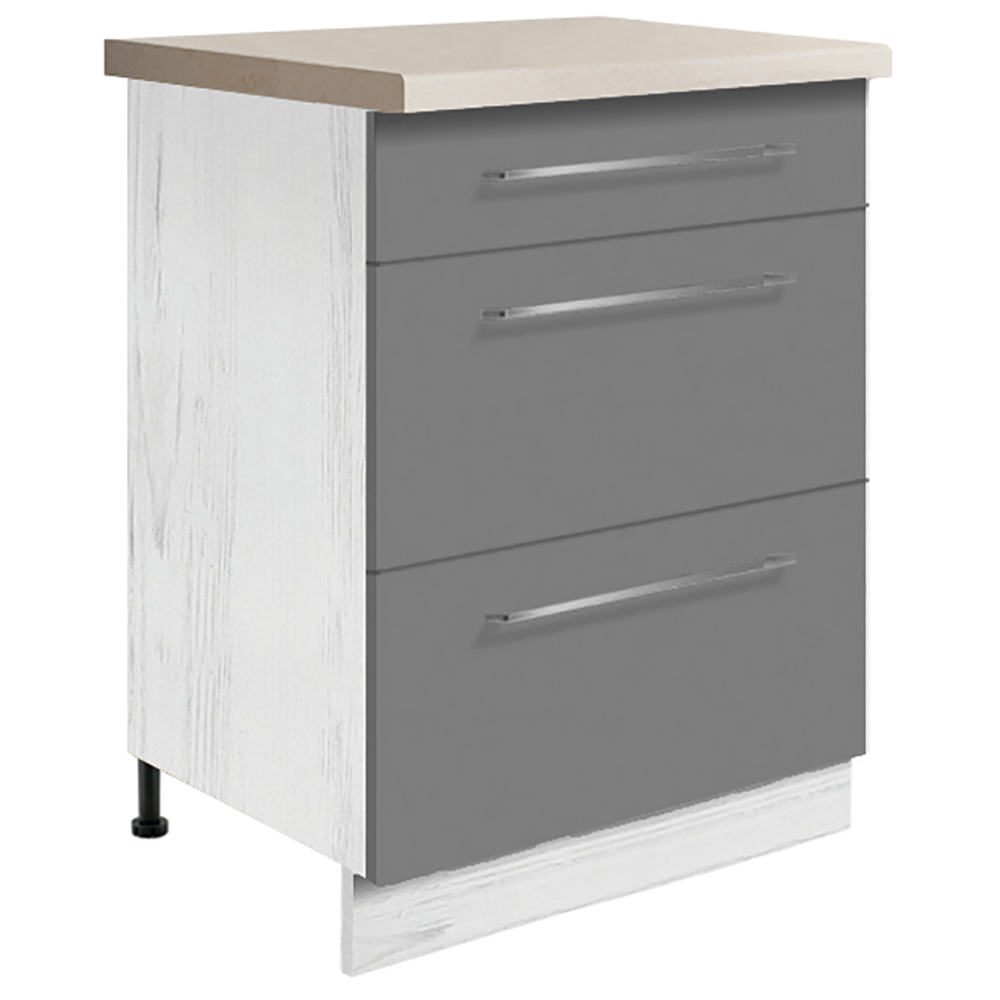 CREATIVA se | dolní skříňka CRE-10D se zásuvkami | 60 cm | VÝBĚR KORPUSU A KOVÁNÍ | šedá lesk