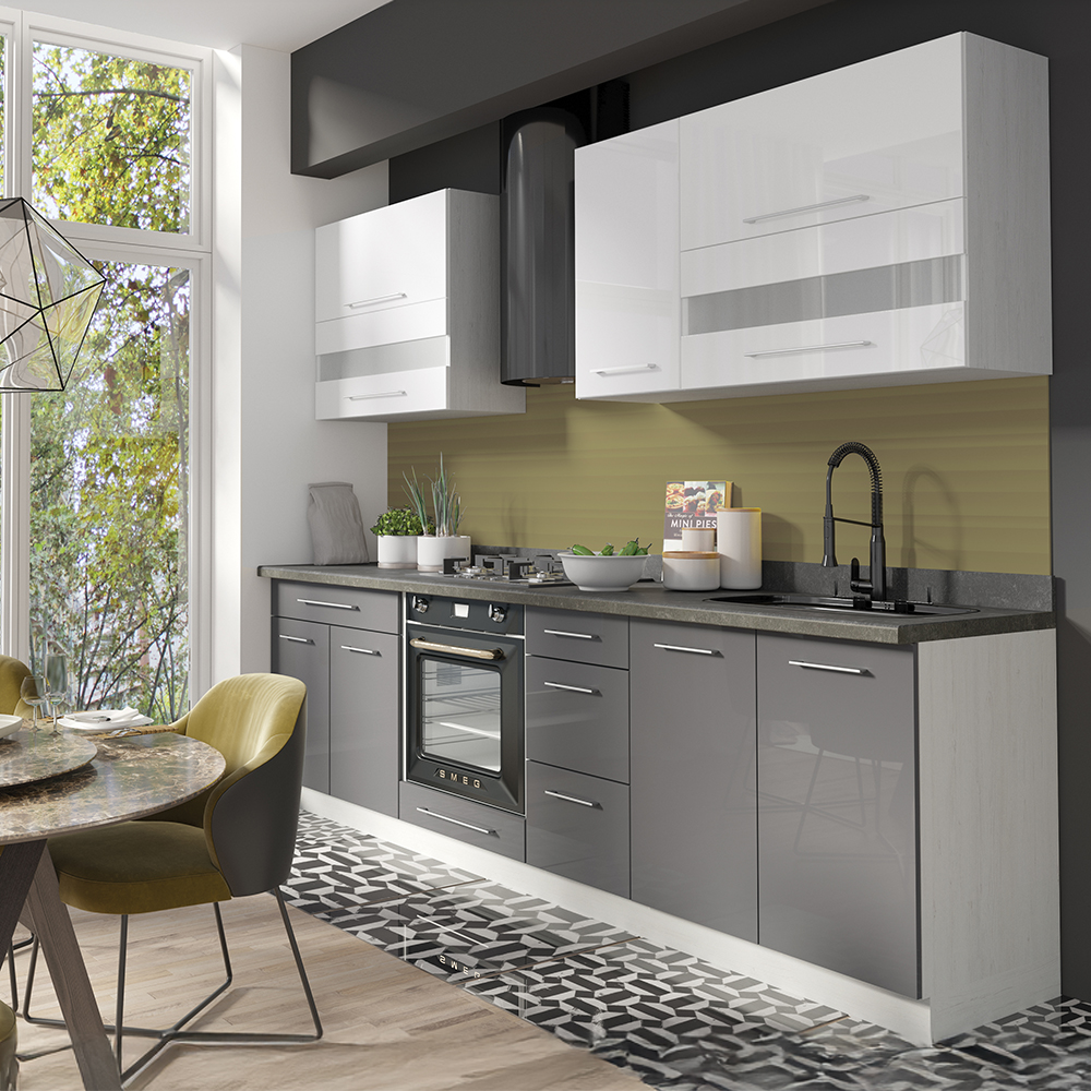 CREATIVA se | dolní skříňka CRE-17D na vestavnou troubu | 60 cm | VÝBĚR KORPUSU | šedá lesk