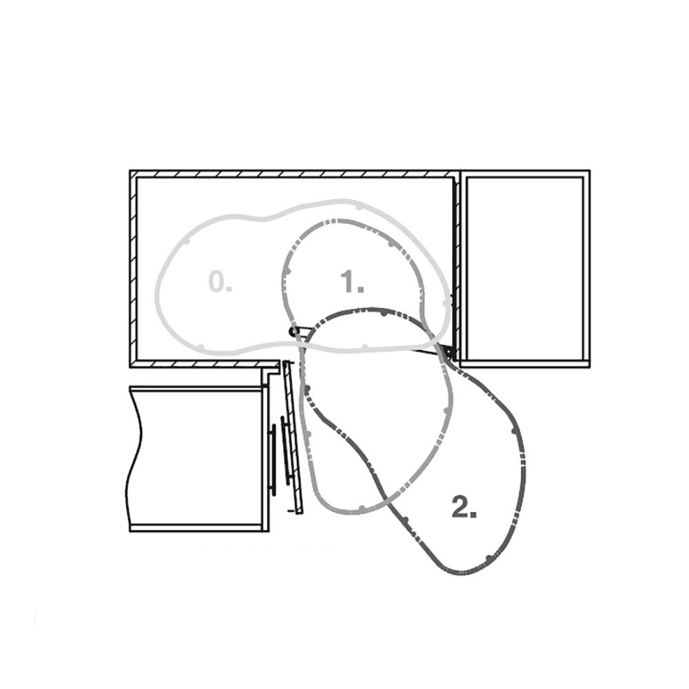 CREATIVA se | dolní skříňka CRE-25D rohová + výsuvné police | 60x110 cm | VÝBĚR KORPUSU | šedá lesk