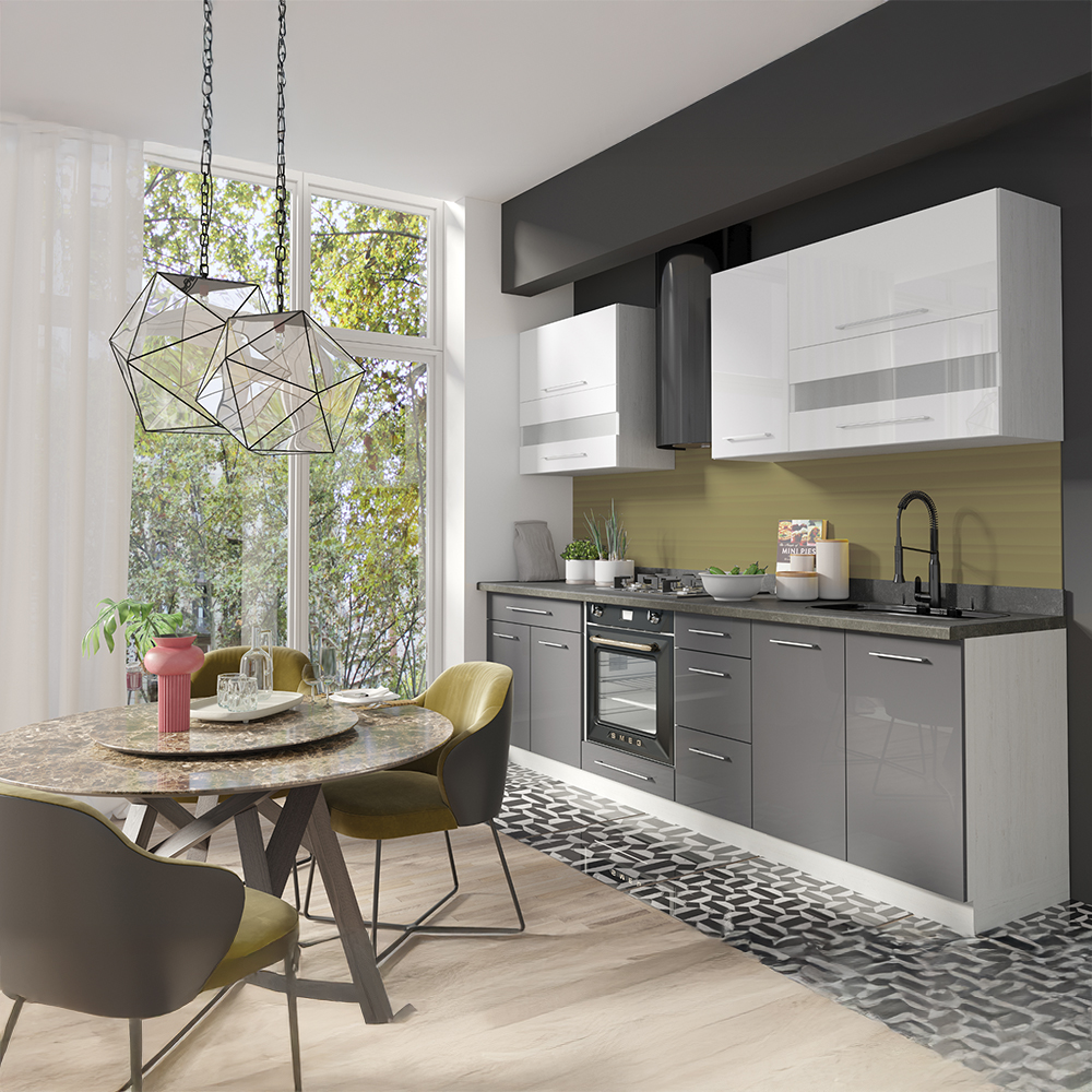 CREATIVA se | dolní skříňka CRE-25D rohová + výsuvné police | 60x110 cm | VÝBĚR KORPUSU | šedá lesk