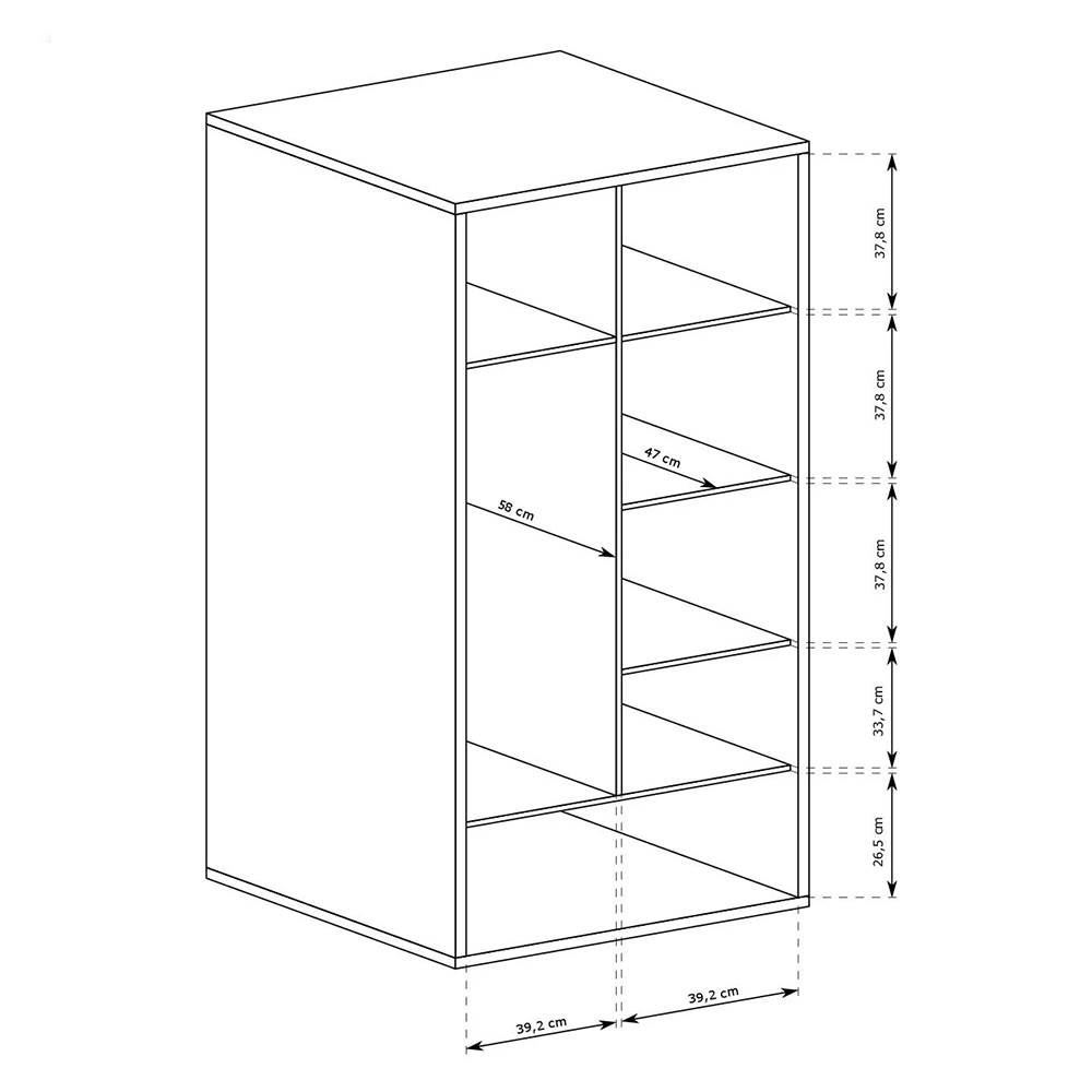 FONTI | šatní skříň F-1 + kovové nohy 12 cm | 86,5 cm | dub karamel