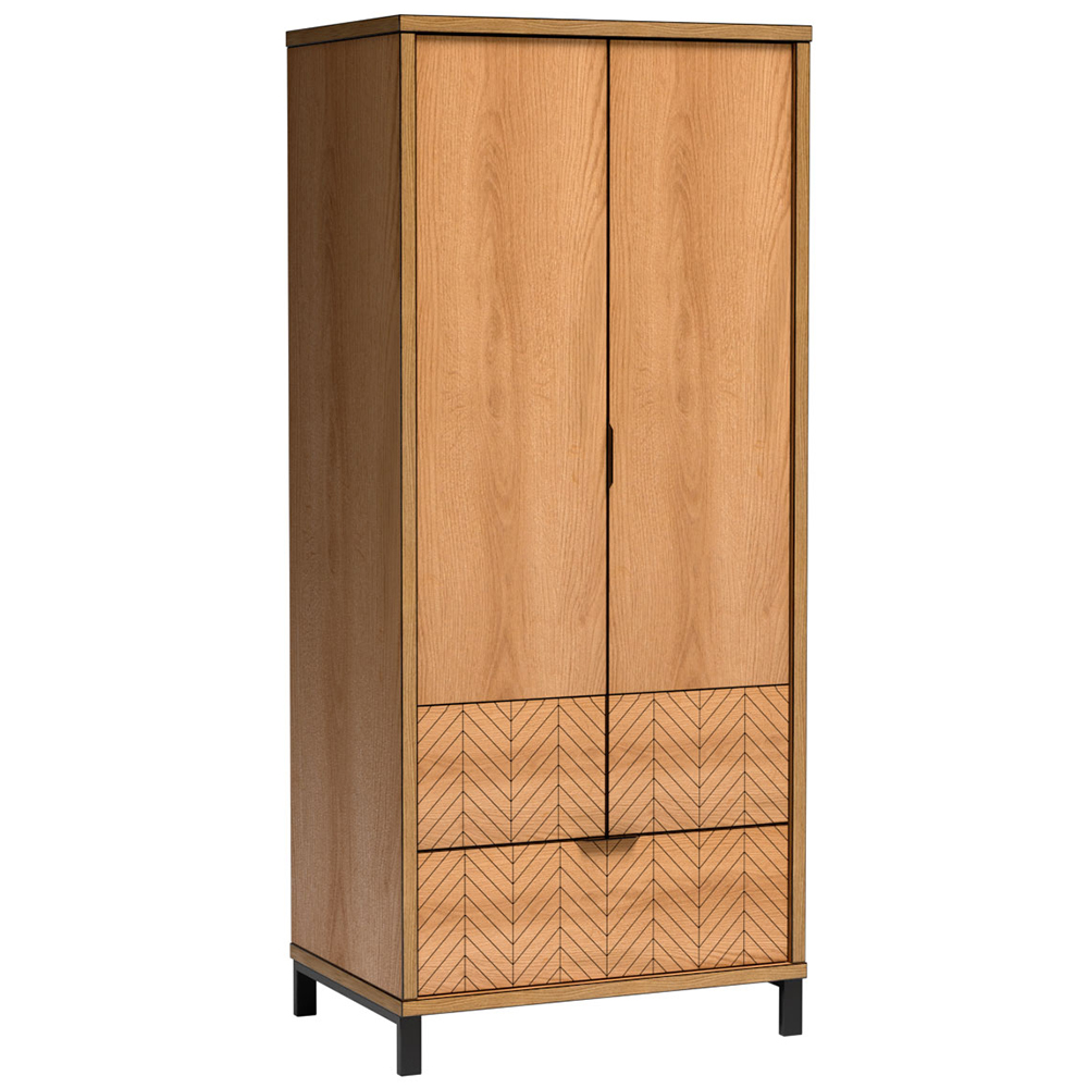 FONTI | šatní skříň F-1 + kovové nohy 12 cm | 86,5 cm | dub karamel