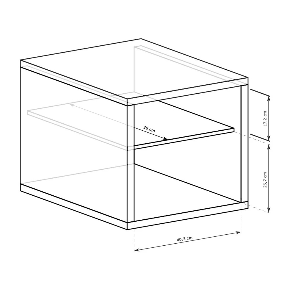 FONTI | noční stolek F-13 + kovové nohy 12 cm | 47 cm | dub karamel