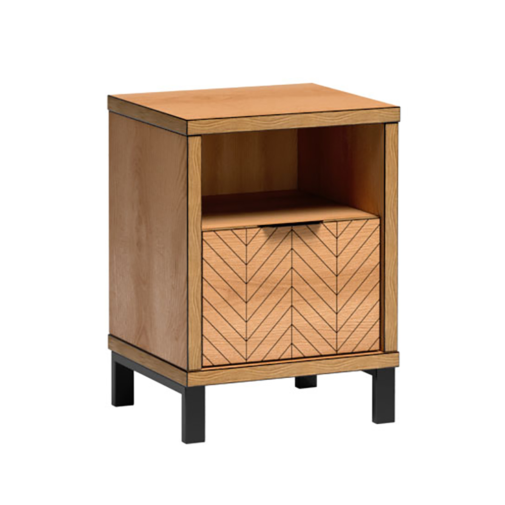 FONTI | noční stolek F-13 + kovové nohy 12 cm | 47 cm | dub karamel