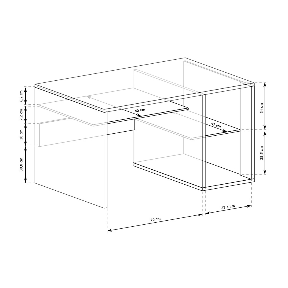 FONTI | psací stůl F-14 | 120 cm | dub karamel | s výsuvem na klávesnici