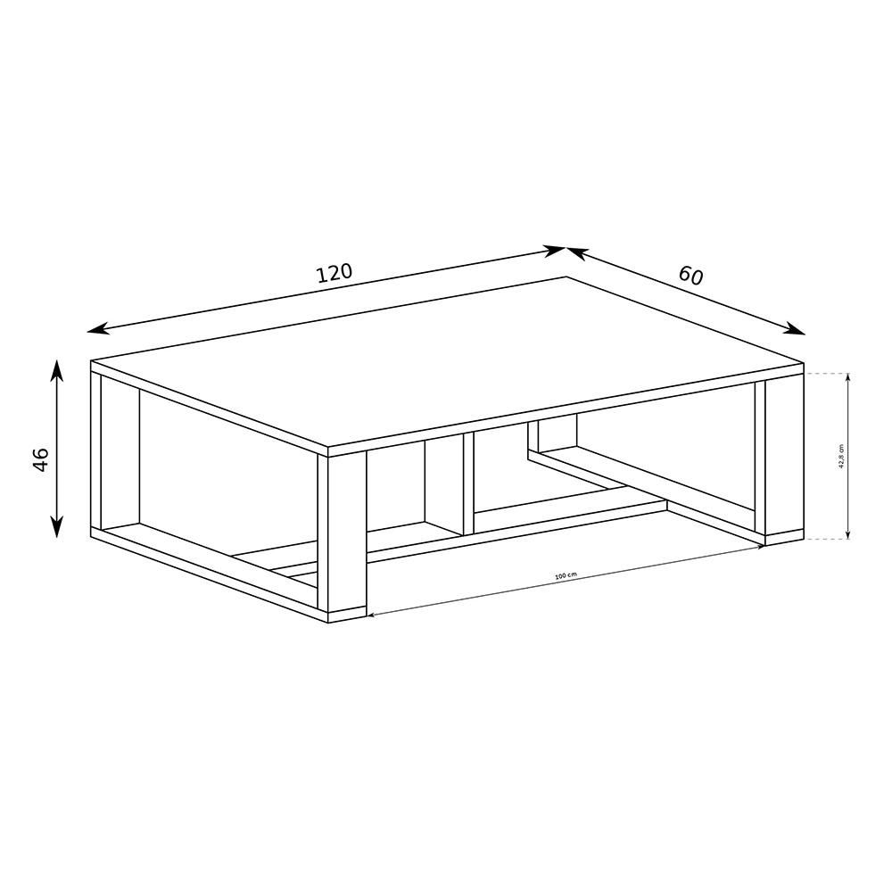 FONTI | konferenční stolek F-8 | 120x60x45,5 cm | dub karamel | lamino 32 mm