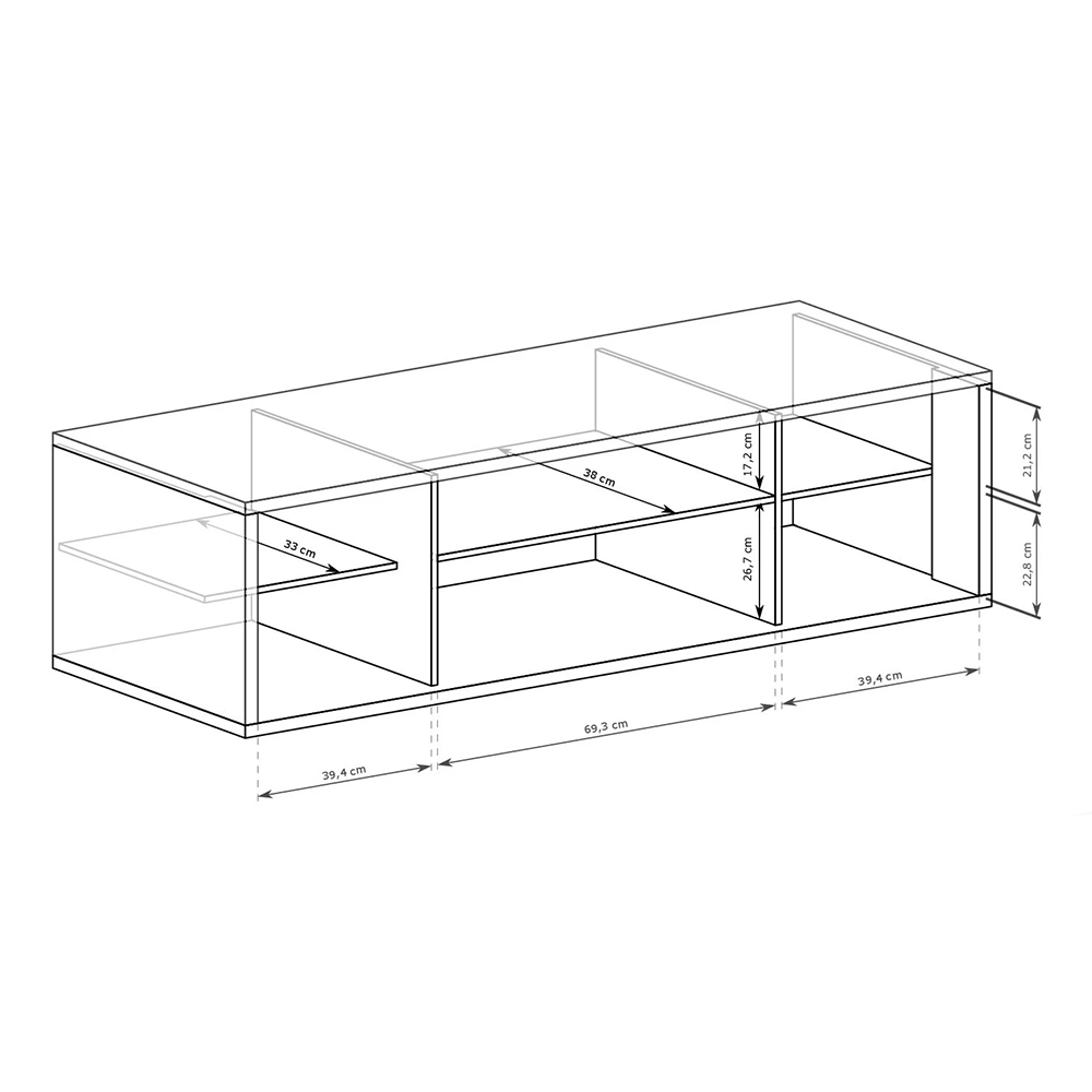 FONTI | TV stolek F-6 + kovové nohy 12 cm | 157,8 cm | dub karamel