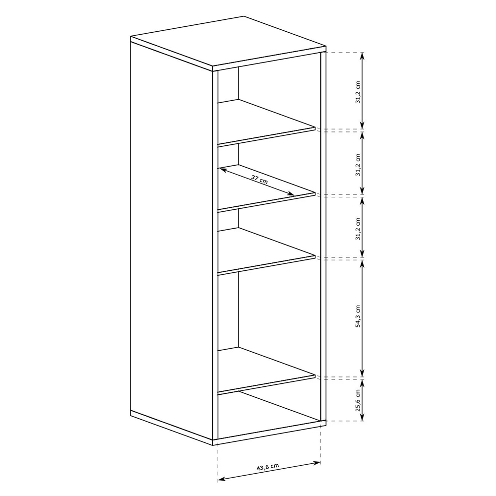 FONTI | vitrína F-2 + kovové nohy 12 cm | 50 cm | dub karamel | se zásuvkou