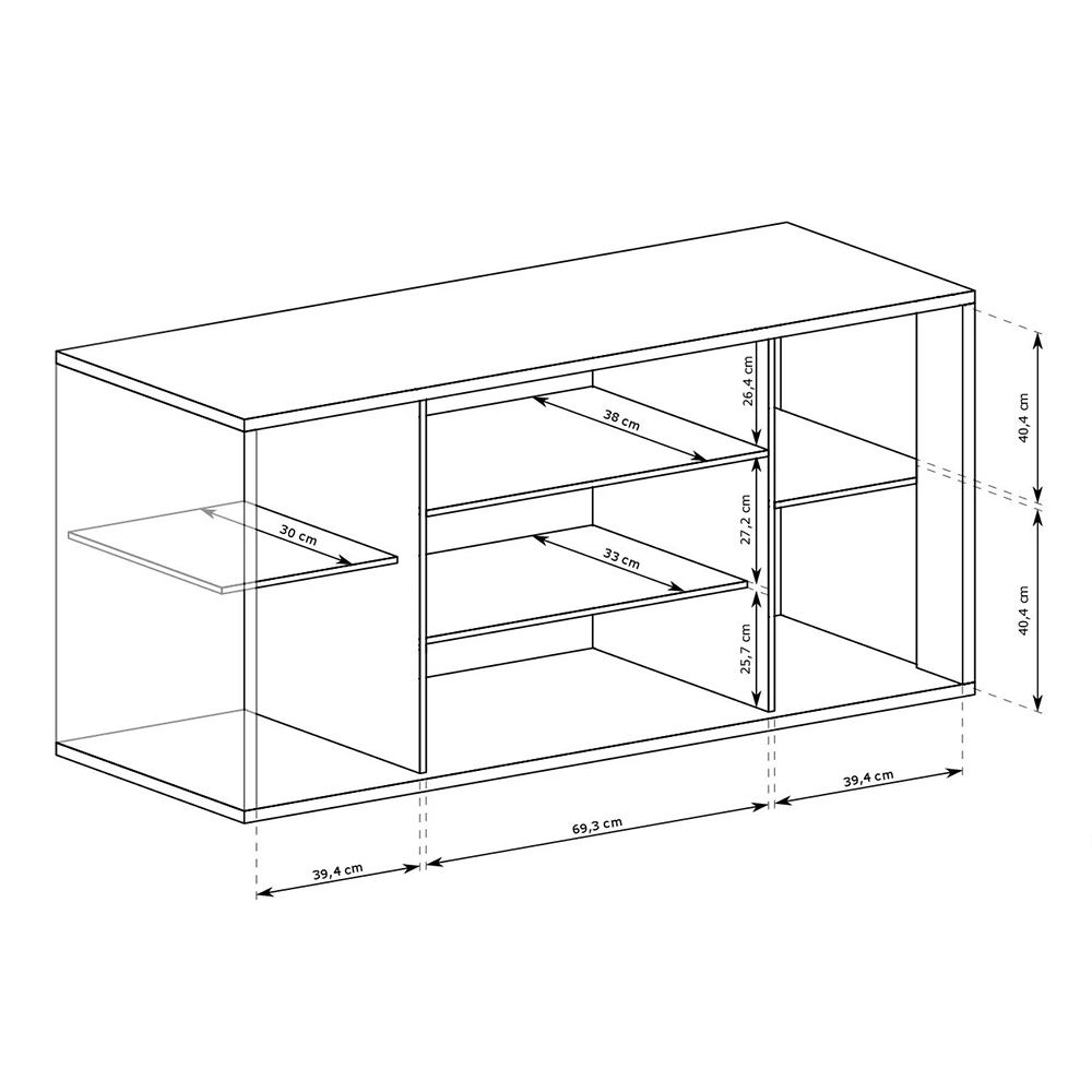 FONTI | komoda F-4 + kovové nohy 12 cm | 158 cm | dub karamel