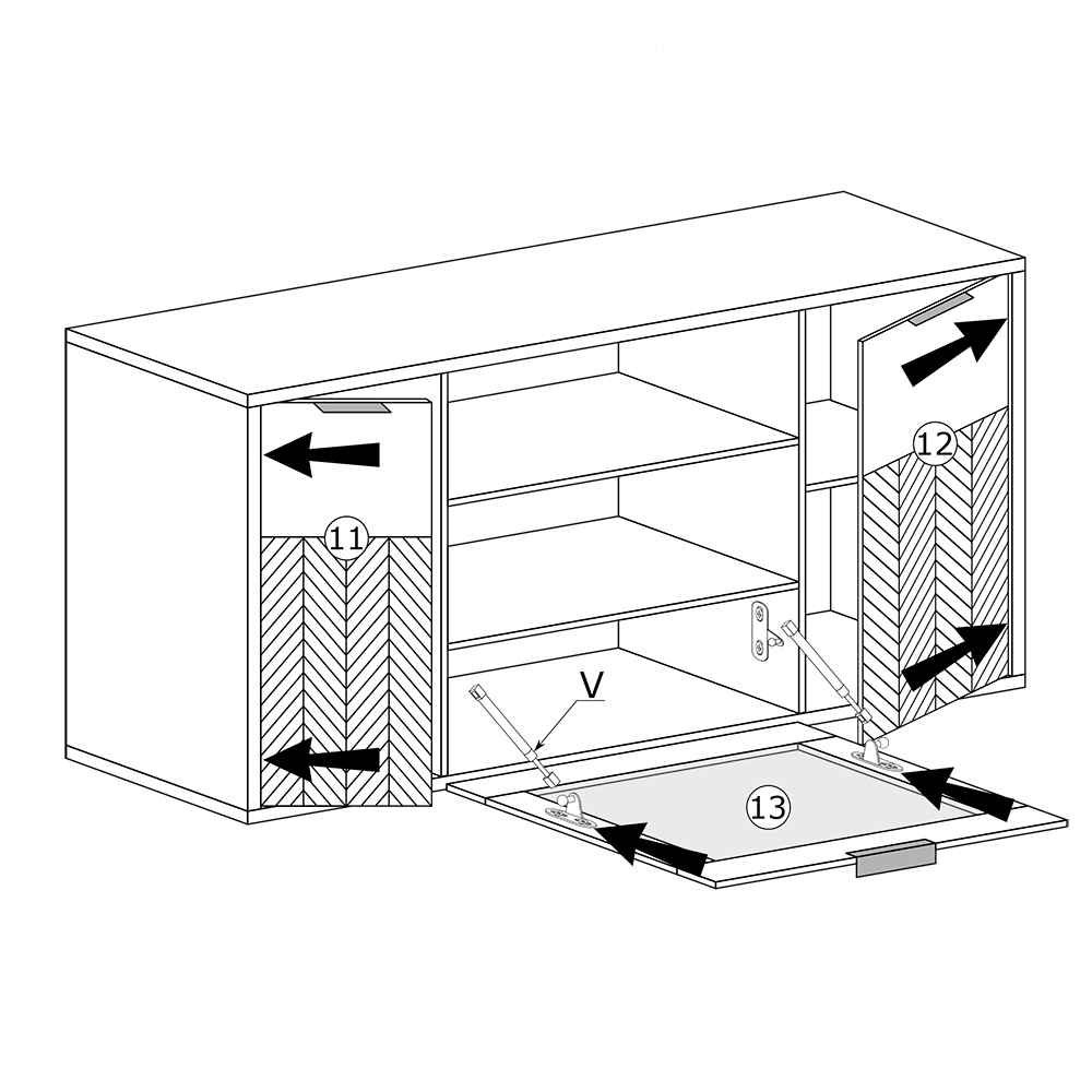 FONTI | komoda F-4 + kovové nohy 12 cm | 158 cm | dub karamel