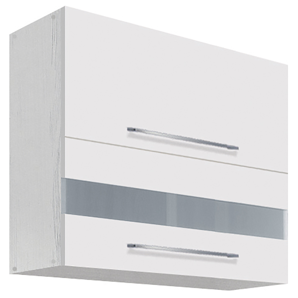 Kuchyňská linka CREATIVA | 270 cm | VÝBĚR KORPUSU a KOVÁNÍ | bílá lesk/šedá lesk