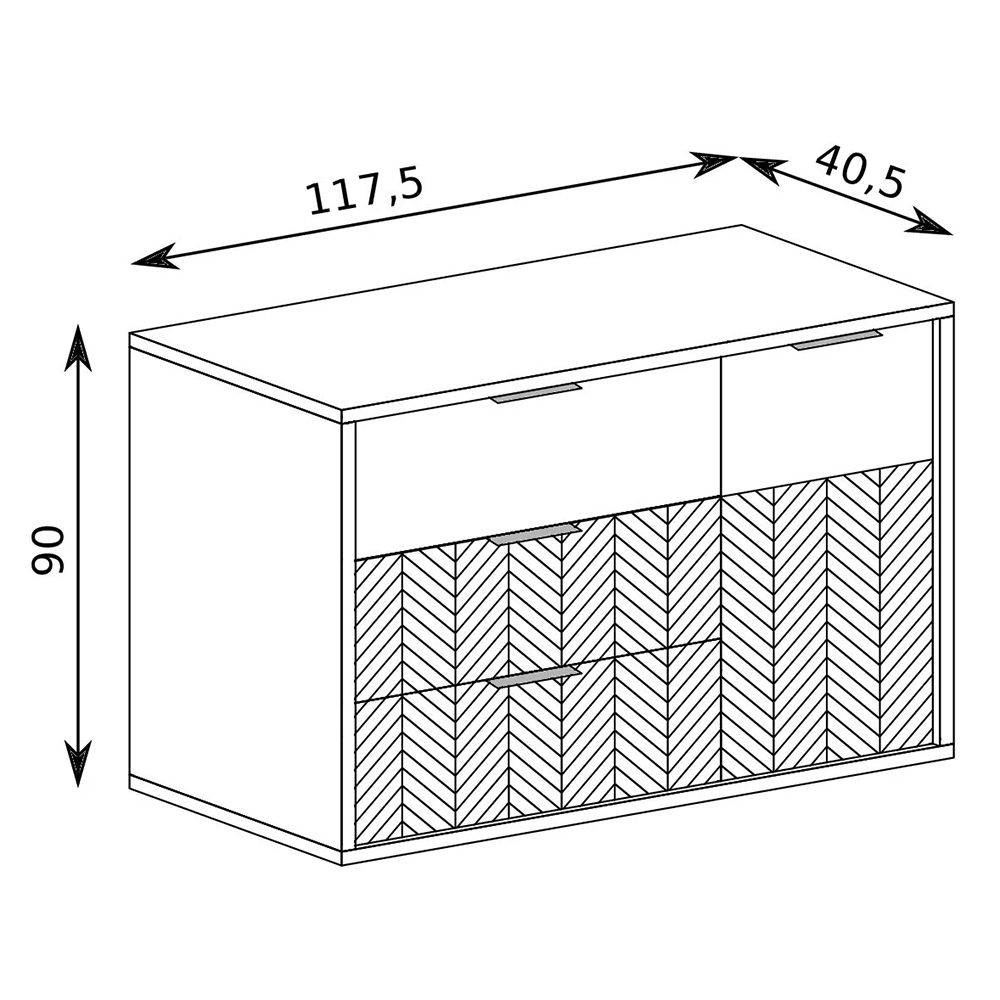 Obývací stěna FONTI + kovové nohy 12 cm | 4 díly C | dub karamel