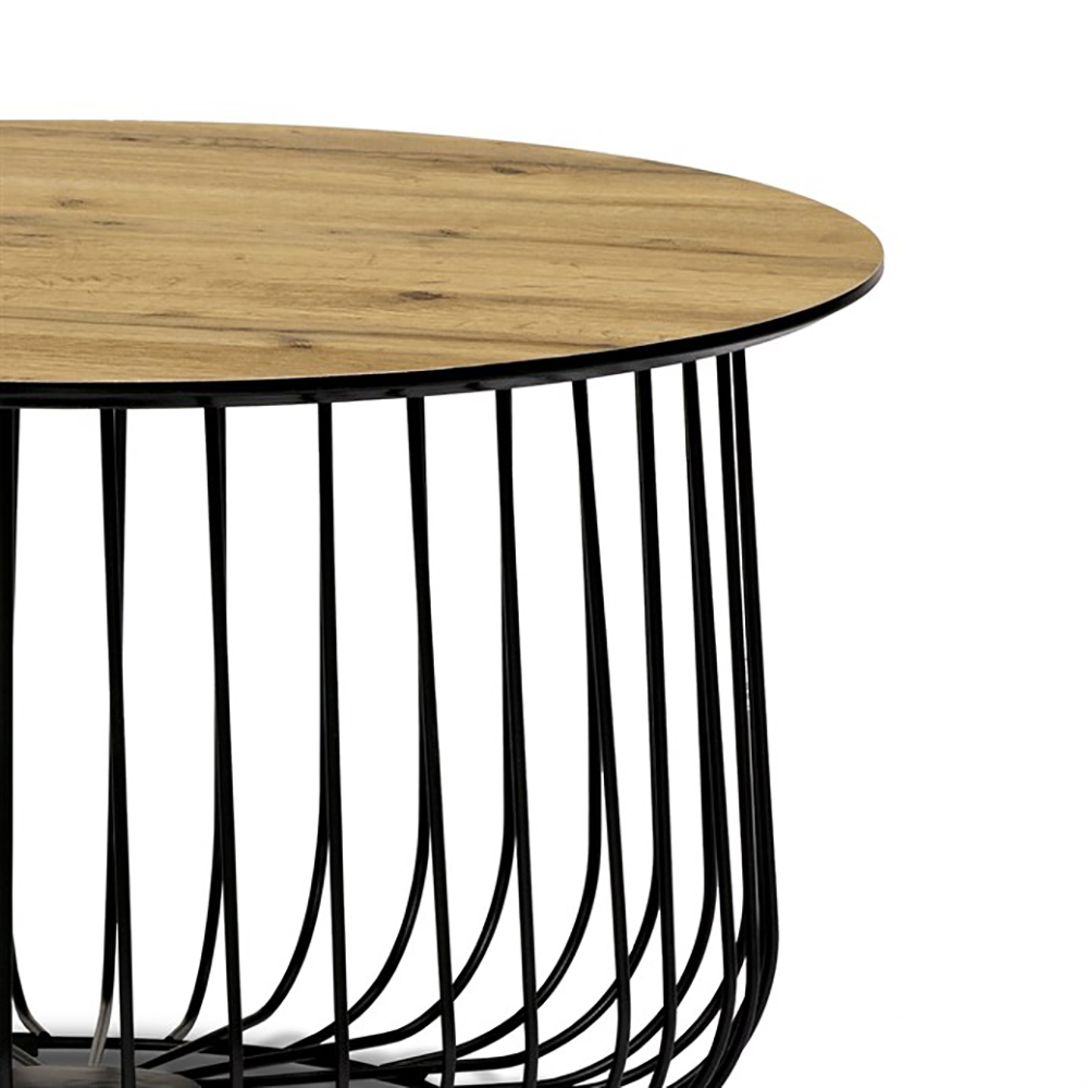 Konferenční stolek AF-3007 OAK | Set 2 kusů | 1x ⌀ 60 cm + 1x ⌀ 37 cm | divoký dub MDF desky o síle 18 mm