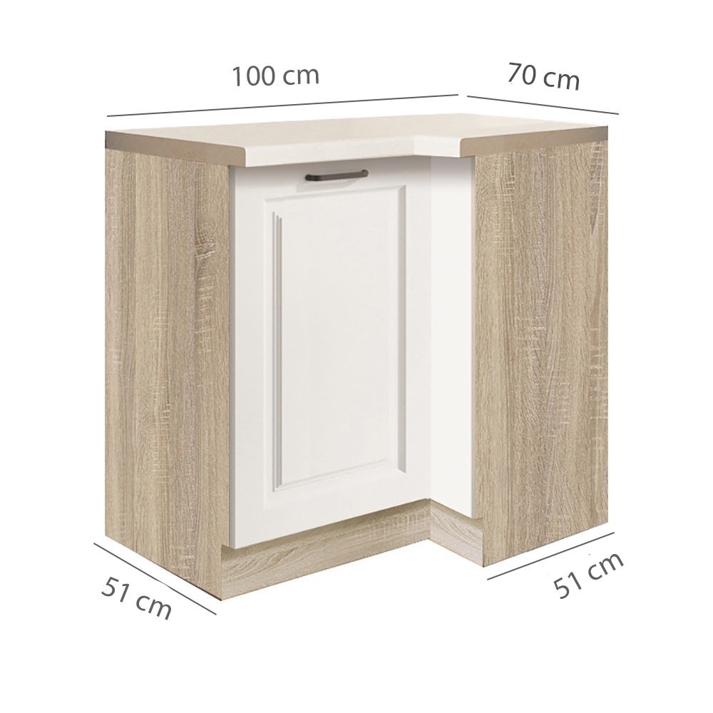 SMART s | dolní skříňka SC-15D rohová | 100x70 cm | VÝBĚR KORPUSU | šedá mat