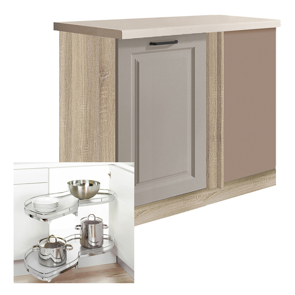 SMART s | dolní skříňka SC-24D rohová + výsuvná police | 110x60 cm | VÝBĚR KORPUSU | šedá mat