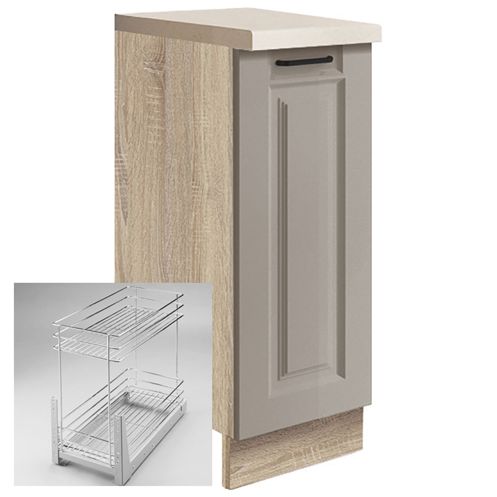 SMART s | dolní skříňka SC-26D + výsuvná police cargo | 30 cm | VÝBĚR KORPUSU | šedá mat