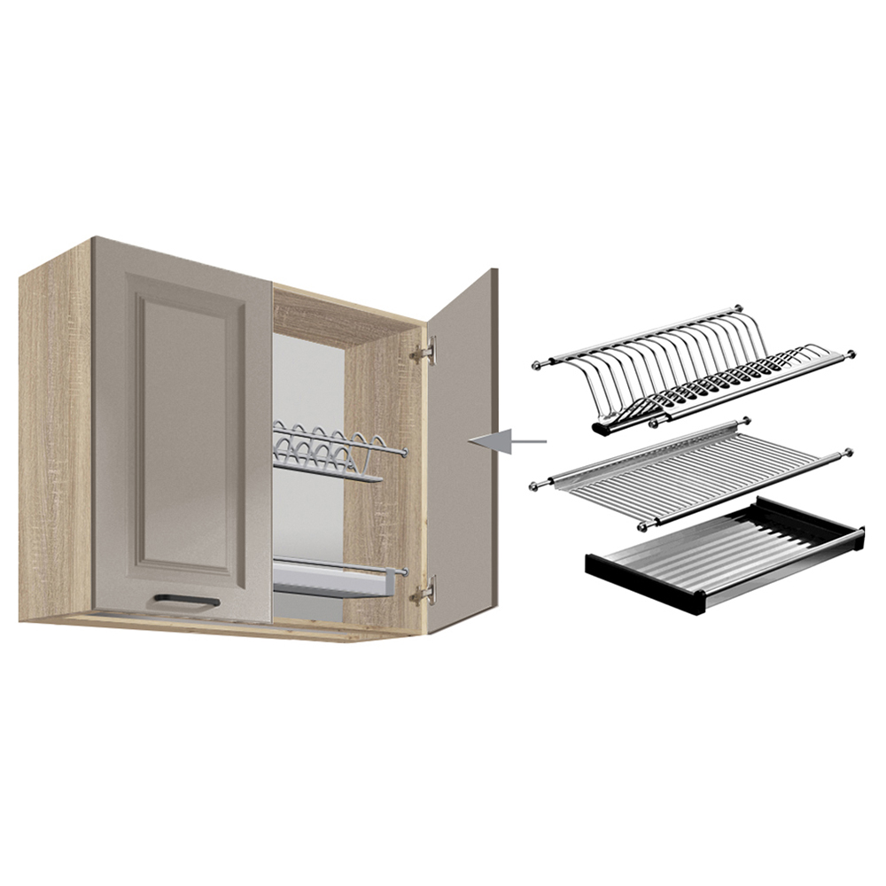 SMART s | horní skříňka SC-53G s odkapávačem | 80 cm | VÝBĚR KORPUSU | šedá mat