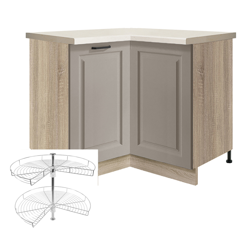 SMART s | kuchyňská linka 210x310 cm + 140 cm | VÝBĚR KORPUSU A KOVÁNÍ | šedá mat