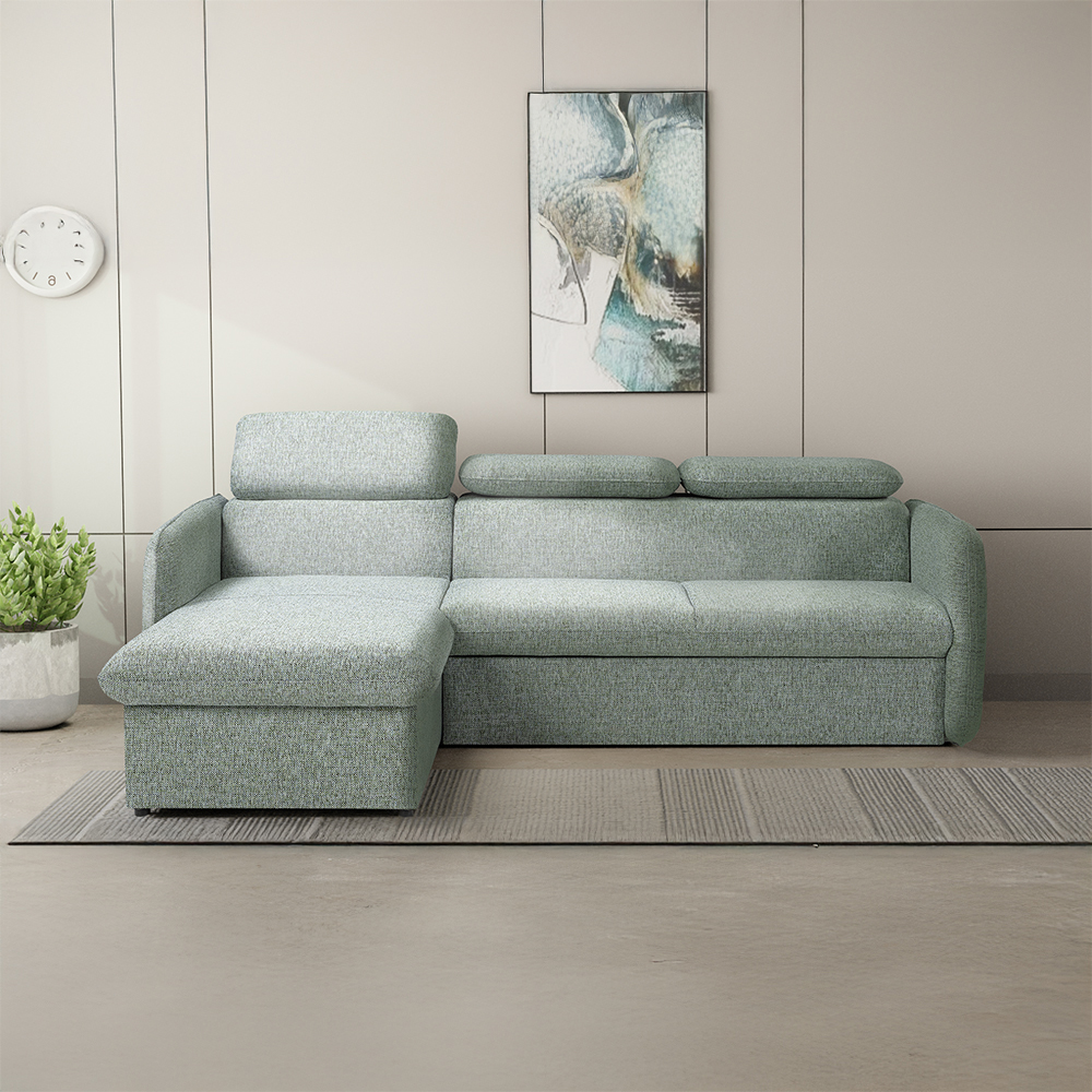 Malá sedací souprava SLIM | 179x235 cm | LEVÁ | rozkládací + úložný prostor | VÝBĚR TKANIN