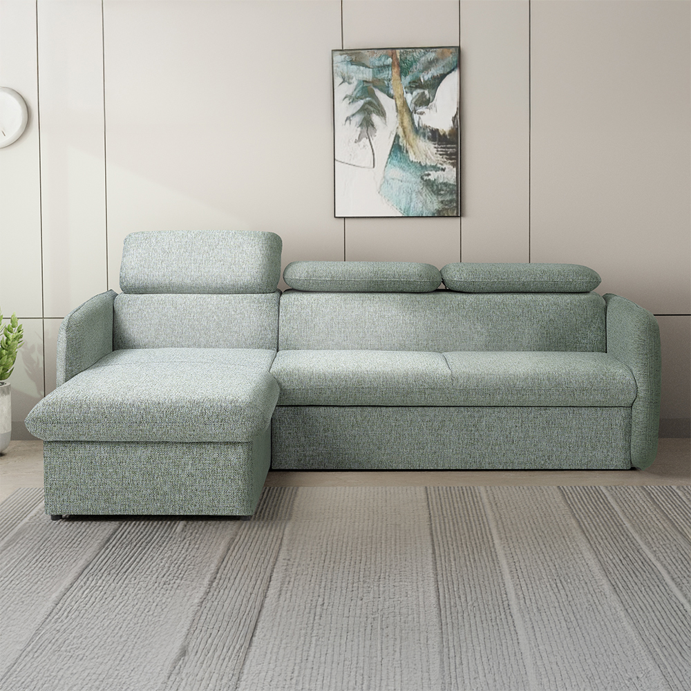 Malá sedací souprava SLIM | 179x235 cm | LEVÁ | rozkládací + úložný prostor | VÝBĚR TKANIN
