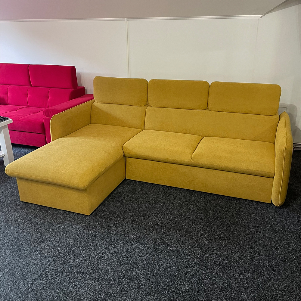 Malá sedací souprava SLIM | 179x235 cm | LEVÁ | 57 červená | rozkládací + úložný prostor