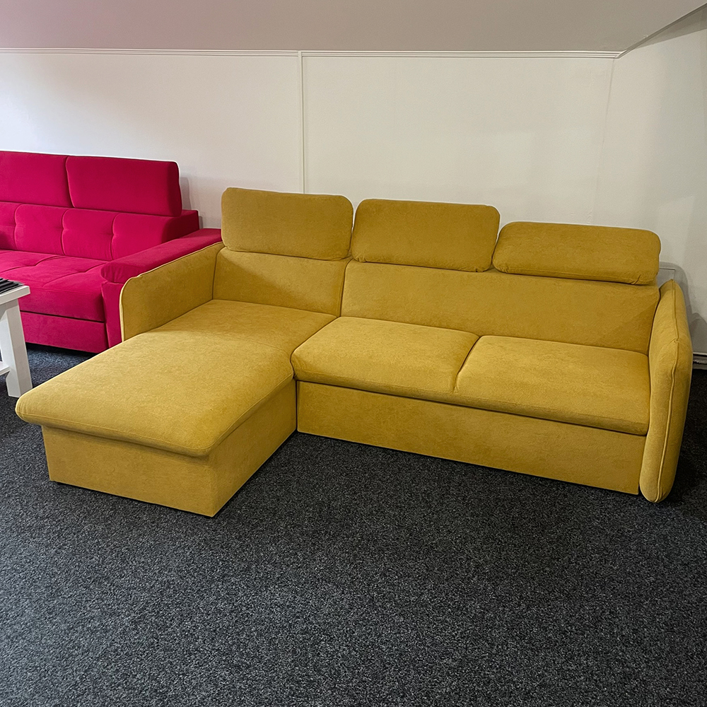 Malá sedací souprava SLIM | 179x235 cm | LEVÁ | 57 červená | rozkládací + úložný prostor