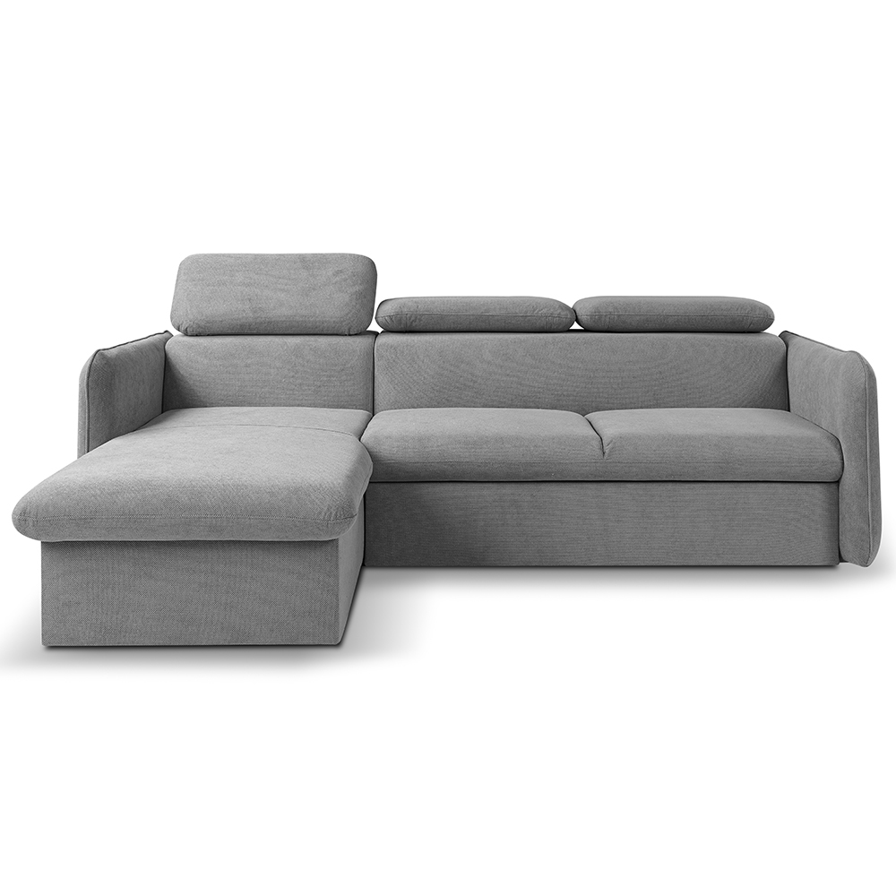 Malá sedací souprava SLIM | 179x235 cm | LEVÁ | 97 tmavě šedá | rozkládací + úložný prostor