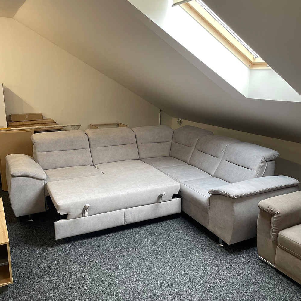 Sedací souprava SCANDO | 290x260 cm | rozkládací | šedá | VÝPRODEJ Z PRODEJNY