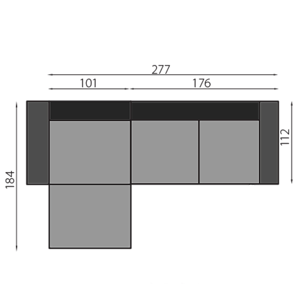 Sedací souprava BAZALT | 184x277 cm | rozkládací + úložný prostor | žlutá | VÝPRODEJ Z PRODEJNY