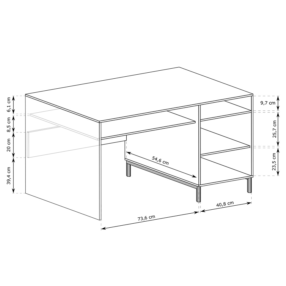 STYLES k | psací stůl LS-12 | 120 cm | 3D povrch | kašmír