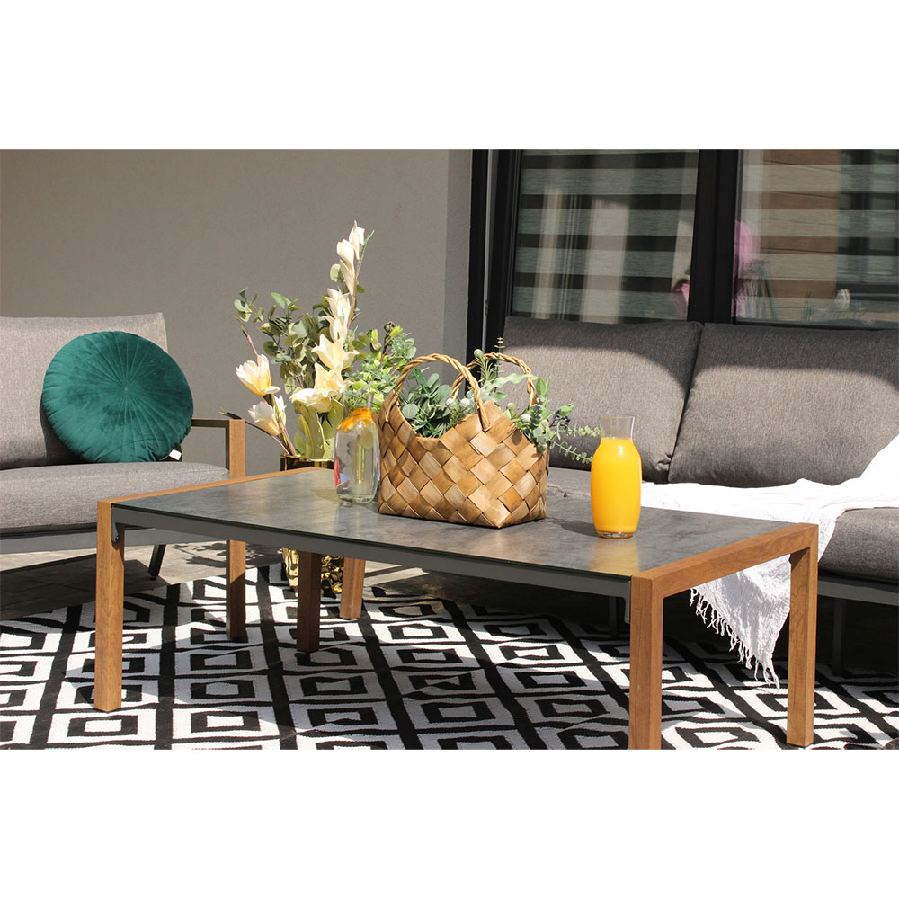 Zahradní sestava k sezení POP | stolek+2 křesla+pohovka | šedá | ALM1135