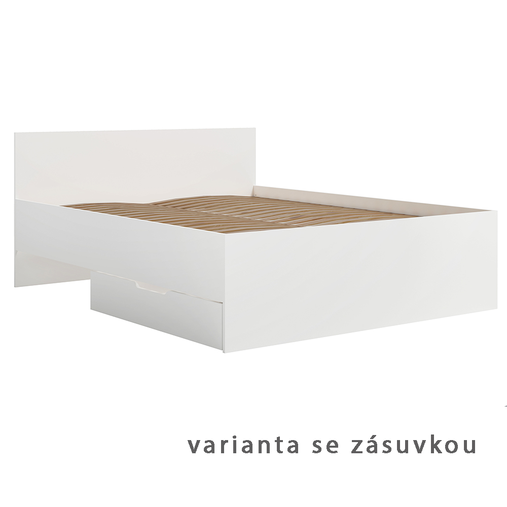 MAXIONE b | postel dvoulůžko | 160x200 cm | s roštem | bílá mat