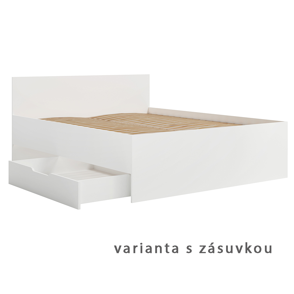 MAXIONE b | postel dvoulůžko | 160x200 cm | s roštem | bílá mat