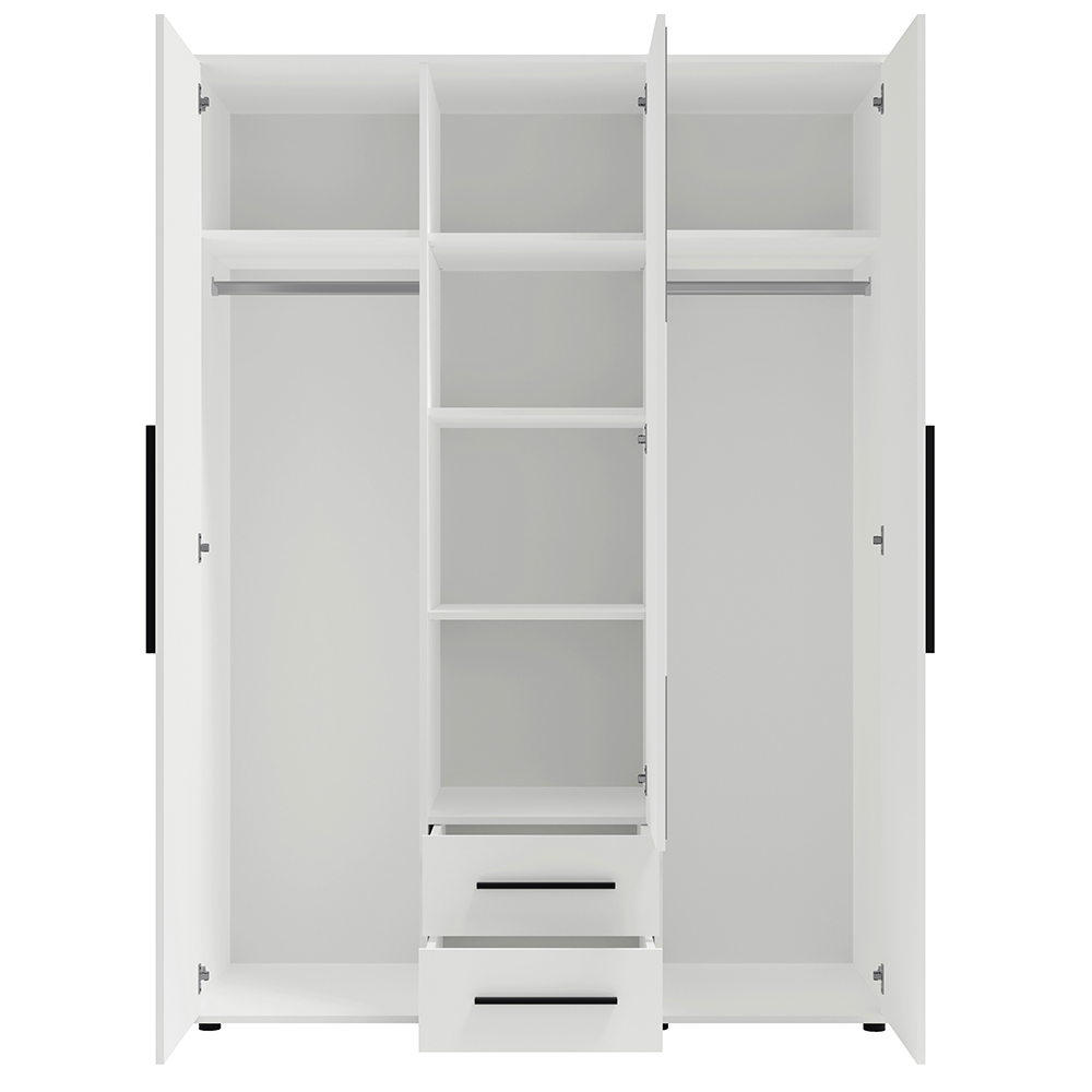 MAXIONE b | šatní skříň SZ3D2SZ MX-12 se zrcadlem | 150 cm | bílá mat