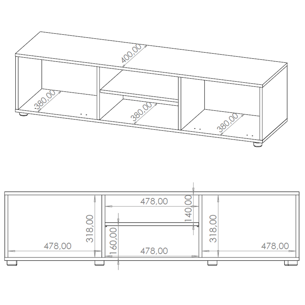 MAXIONE a | TV stolek RTV150 MX-09 | 150 cm | artisan