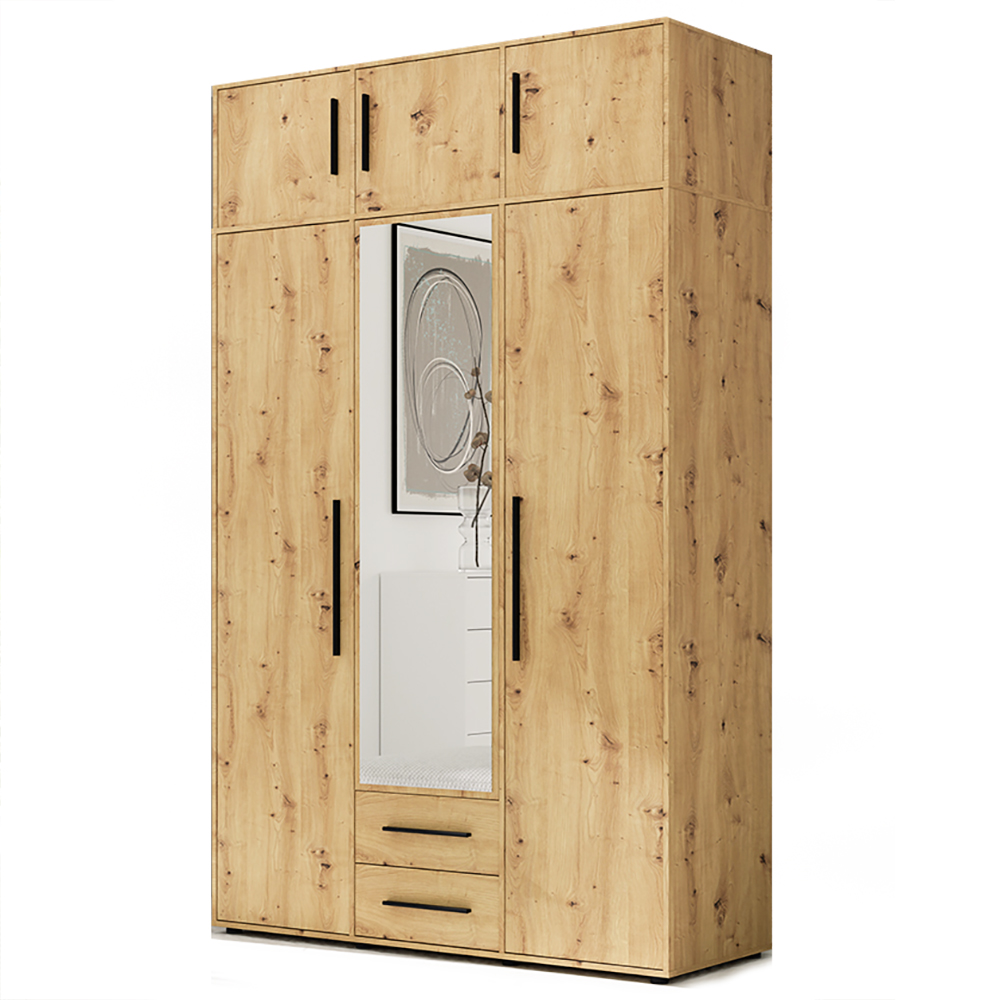 MAXIONE a | šatní skříň SZ3D2SZ + nástavec | se zrcadlem | 150 cm | artisan