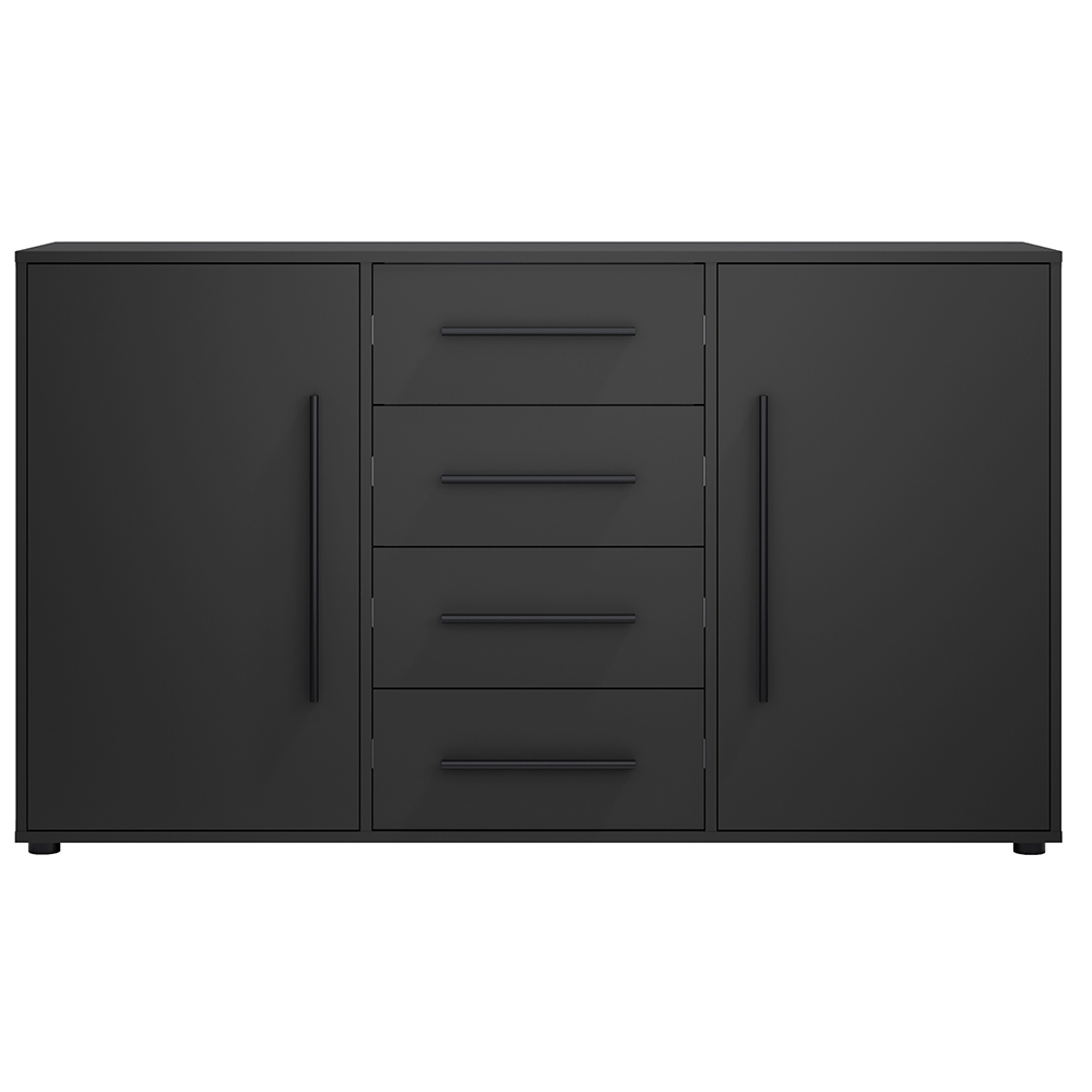 MAXIONE c | komoda K2D4SZ MX-02 | 150 cm | černá mat