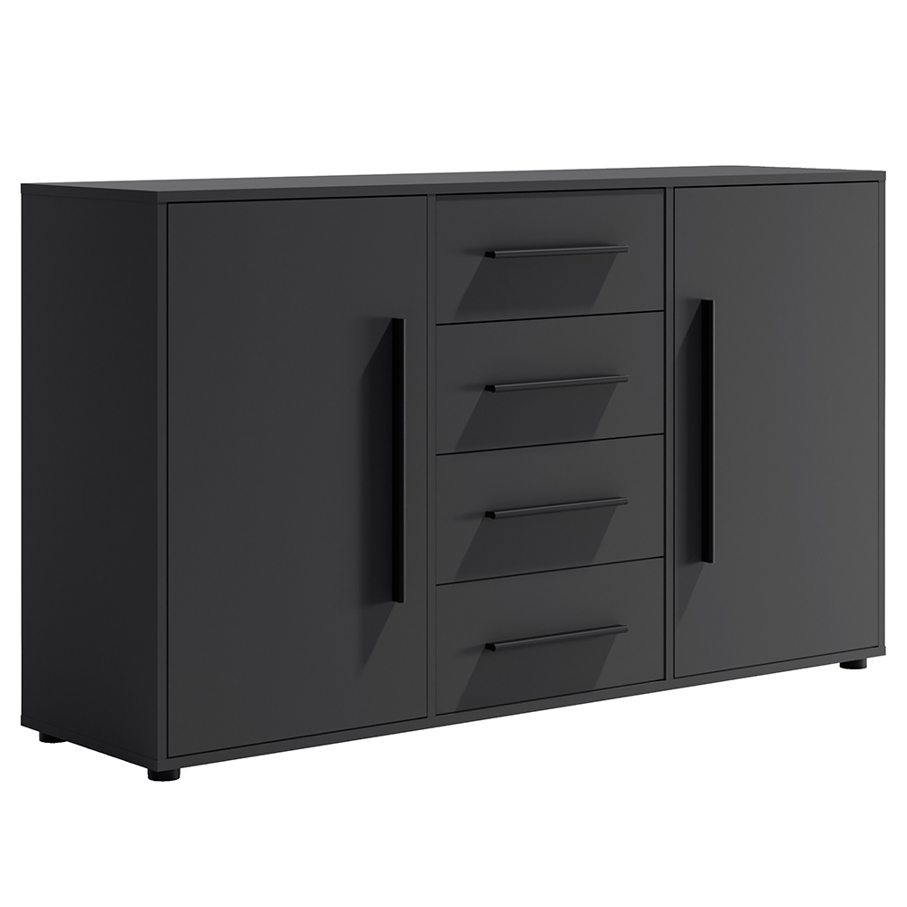 MAXIONE c | komoda K2D4SZ MX-02 | 150 cm | černá mat