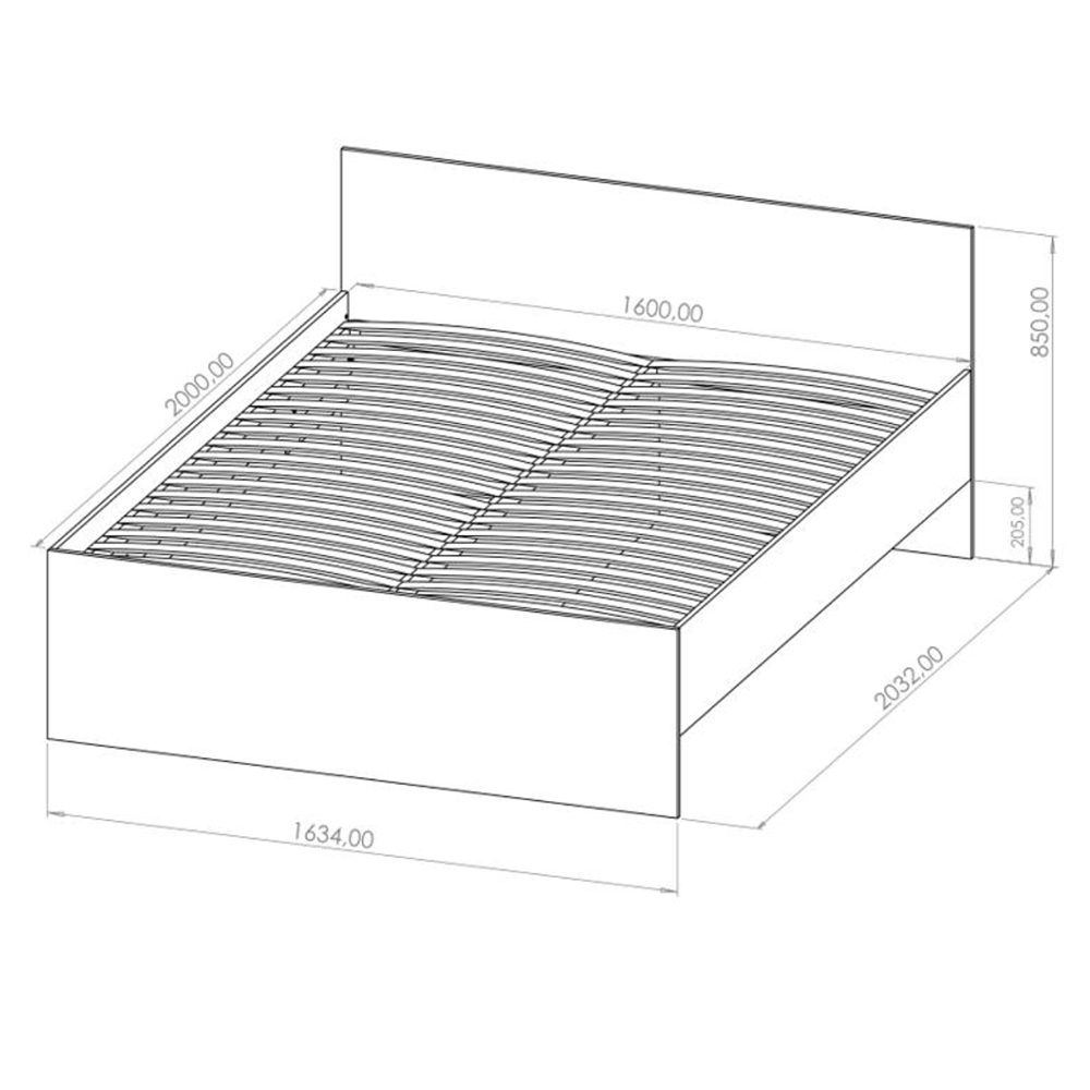 MAXIONE c | postel dvoulůžko | 160x200 cm | s roštem | černá mat
