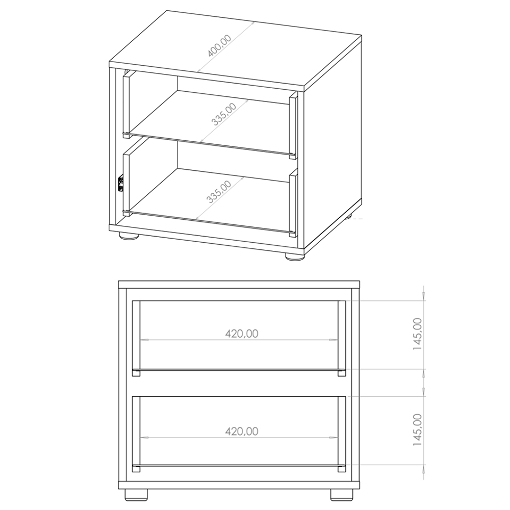 MAXIONE c | noční stolek MX-11 | 51,2 cm | černá mat