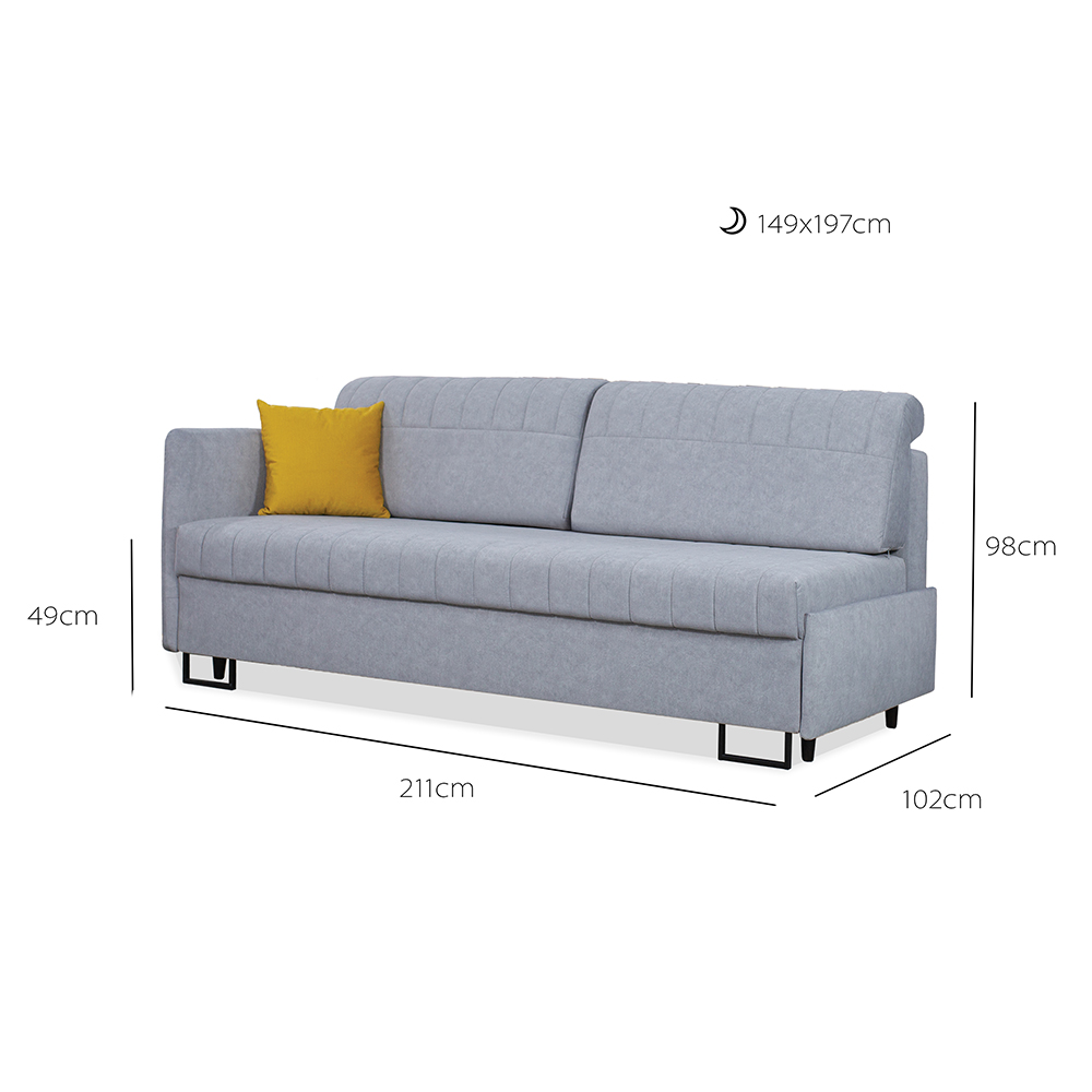 Pohovka ZUZA | 211 cm | LEVÁ | rozkládací + úložný prostor | velká spací plocha 149x197 cm | VÝBĚR TKANIN