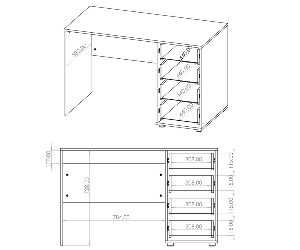 MAXIONE k | psací stůl MX-01 | 120 cm | kašmír