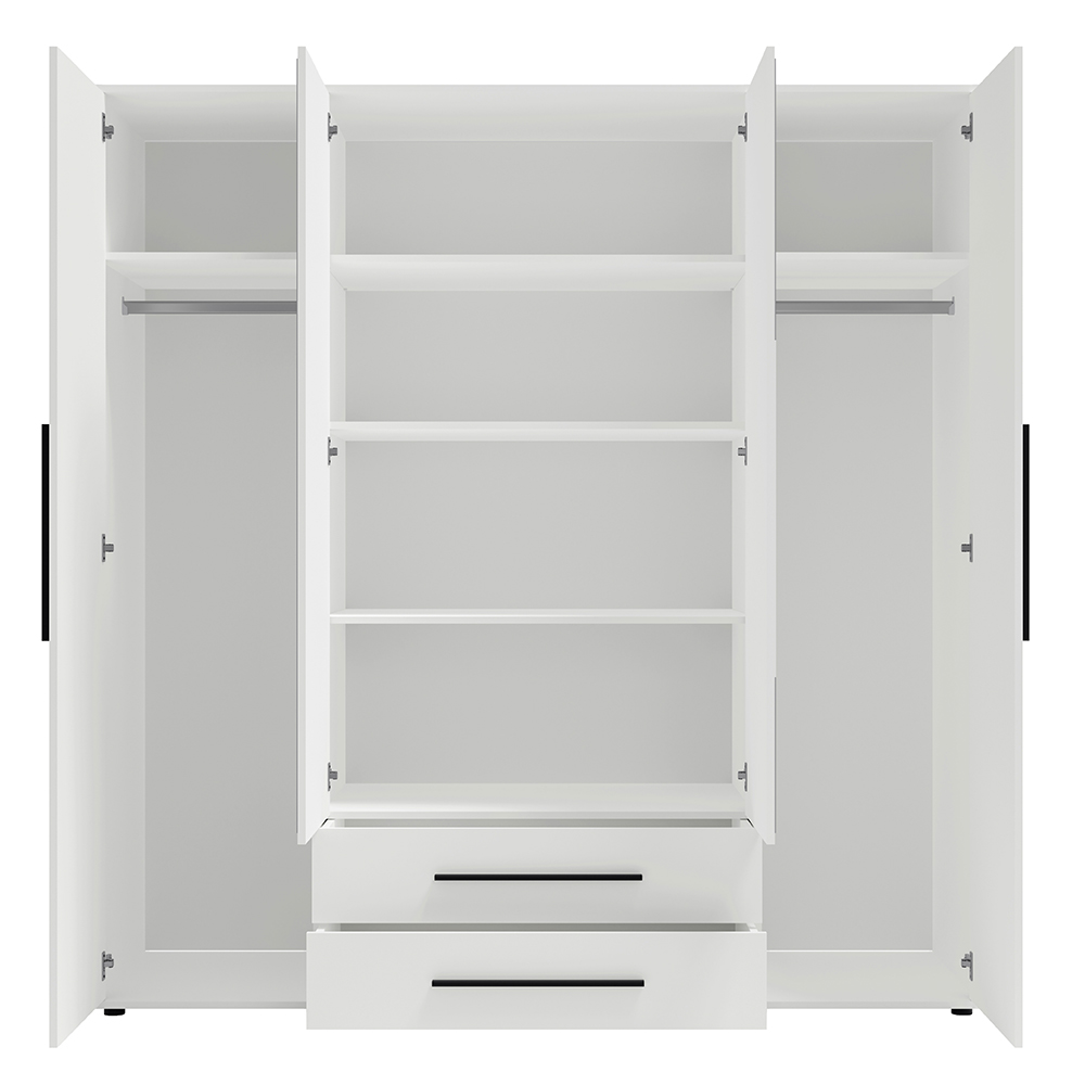 MAXIONE k | šatní skříň SZ4D2SZ MX-13 se zrcadly | 197,6 cm | kašmír